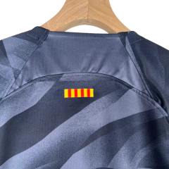 Kit Infantil Barcelona Goleiro Nike 23/24 - Preto com detalhes em branco