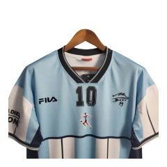 Camisa Retrô Seleção da Argentina 2010 Maradona - Fila Masculina - Azul com detalhes em branco e preto on internet