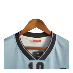 Image of Camisa Retrô Seleção da Argentina 2010 Maradona - Fila Masculina - Azul com detalhes em branco e preto