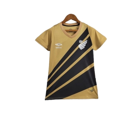 Camisa Athletico Paranaense II 24/25 - Torcedor Umbro Feminina - Dourada com detalhes em preto