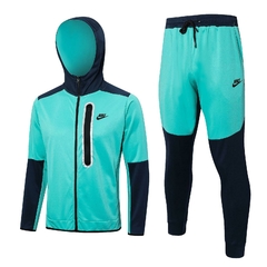 Conjunto Nike Tech Fleece Verde e Azul Escuro