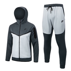 Conjunto Nike Tech Fleece Cinza e Branco