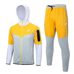 Conjunto Nike Tech Fleece Amarelo e Cinza