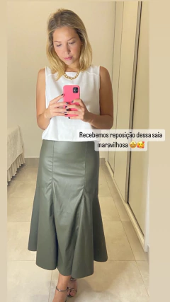 Imagem do Saia midi couro sintético