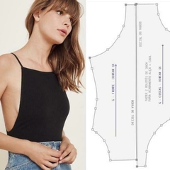 Molde body decote quadrado