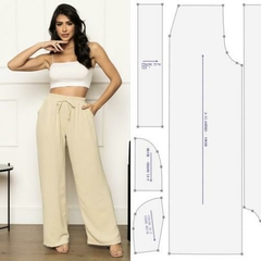Molde calça pantalona cós elástico
