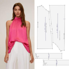 Molde blusa cava americana