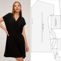 Molde vestido manga japonesa