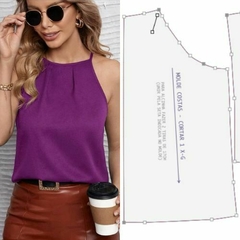 Molde blusa alcinha pregas frente