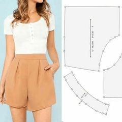 Molde short cintura alta