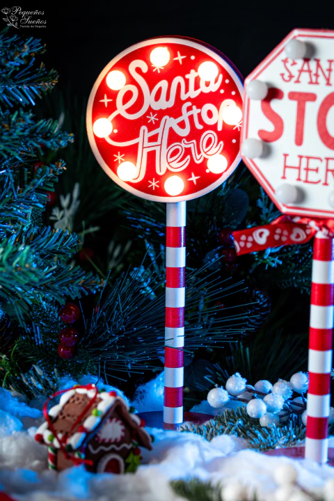 Cartel luminoso Santa