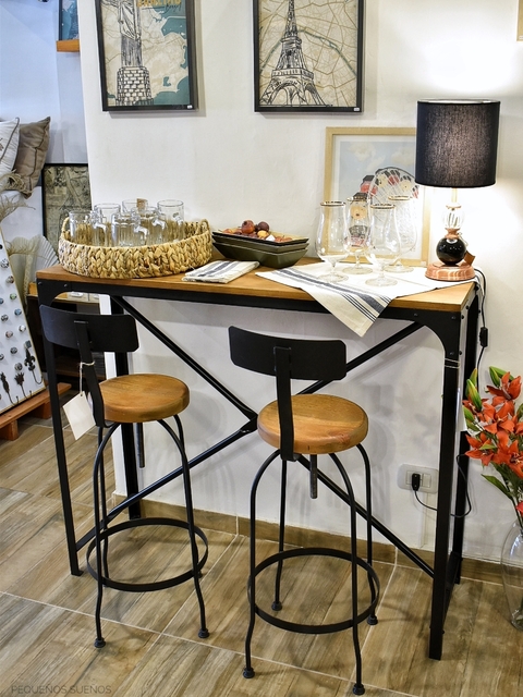 barra hierro y madera 