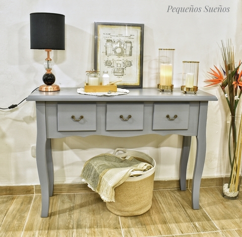 mesa de arrime madera gris
