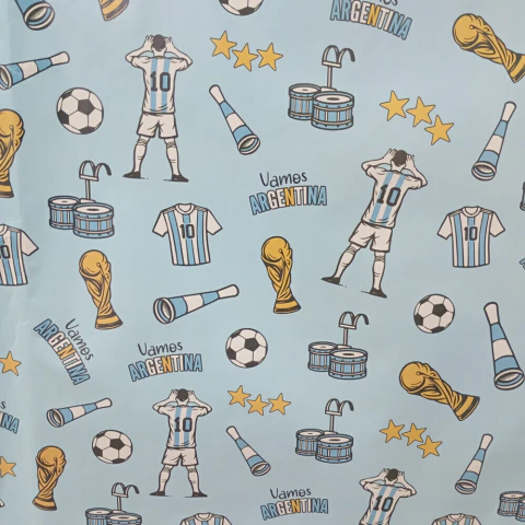 Papel Afiche Argentina 65 x 95 70 grs Vamos Argentina Fondo Celeste