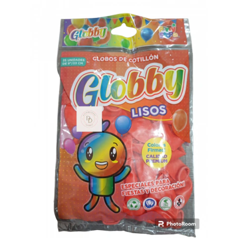 Paquete de globos lisos Globby de 9 pulgadas color rojo con 25 unidades para fiestas y decoración