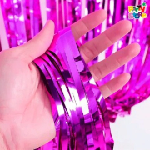 Cortina Metalizada Fucsia 100 x 200 Cm