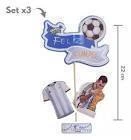 Adorno Set Feliz Cumple 3D Messi Argentina x 3 u. Upalala
