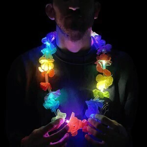 Flores *Hawaiian* Multicolores Led