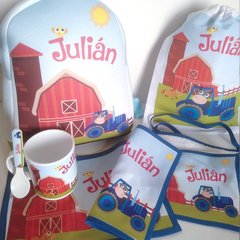 Mochila + kit completo "Aventuras en Tractor"