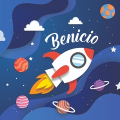 Diseño Cohete fondo 3d