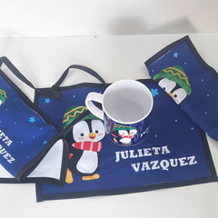 Set de tela con taza y cuchara