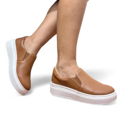 Slip On Couro Caramelo - 13786 - comprar online