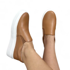 Imagem do Slip On Couro Caramelo - 13786