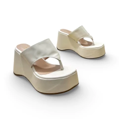 Chinelo Anabela Off White - 13923 - West Shoes