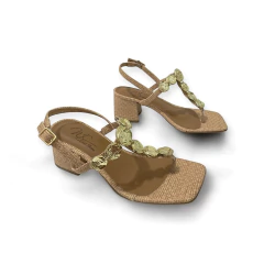 Sandália Trama Enfeite Dourado - 13733 - comprar online