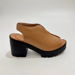 Sandália Tratorada em Couro Caramelo - 13590 - comprar online