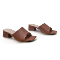 Sandália Open Mule Rafia Caramelo - 13746