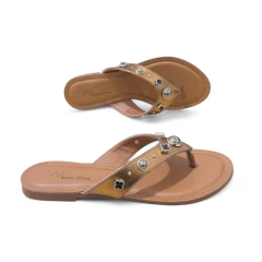 Chinelo Bronze Enfeites - 13862 - West Shoes