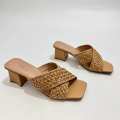 Tamanco Palha Nude - 13643 na internet