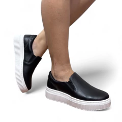 Slip On Couro Preto - 13785 - comprar online