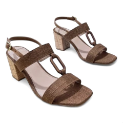 Sandália Caramelo Enfeite Madeira - 13778 - comprar online