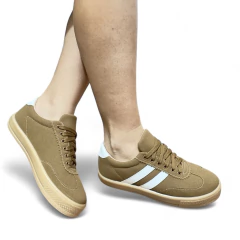 Tênis Casual Caramelo listras Brancas - 13841