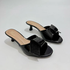 Sandália Open Mule Preta Brilho - 13503 - comprar online