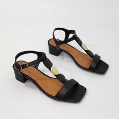 Sandália Feminina Preta Salto Bloco 13239 - comprar online