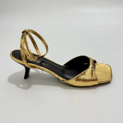 Sandália de Festa Dourada Craquelê - 13645 na internet