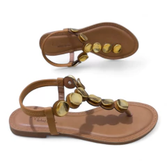 Rasteira Fio Dental Caramelo Enf Dourado - 13864 na internet