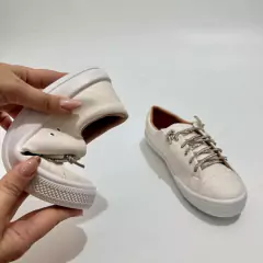 Tênis Casual Feminino Branco Strass - 13606 na internet