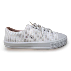 Tênis Casual Trama Off White - 13909