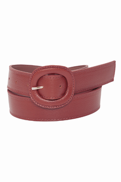 CT46 Cinto em Couro Vermelho Plus Size