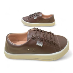 Tênis Casual Café Cadarço Elástico - 13840 na internet