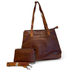 15005 Bolsa Grande Caramelo com Carteira