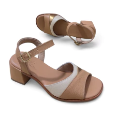 Sandália de Couro Caramelo/Nude/Bronze 13860 - loja online