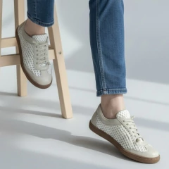 Tênis de Couro Off White - 13902