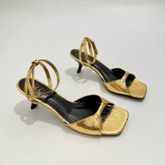 Sandália de Festa Dourada Craquelê - 13645 - comprar online