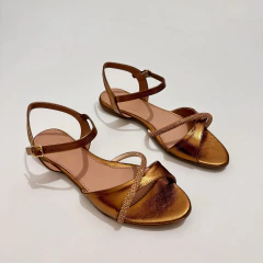 Sandália Bico Folha Bronze - 13560