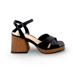 Sandália Meia Pata de Couro Preta - 13921 - West Shoes